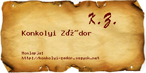 Konkolyi Zádor névjegykártya